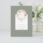 パンパリースモスサージグリーンモノグラムシンプル 出欠カード (スタンド正面)