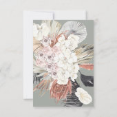 パンパリースモスセージグリーンモノグラムエレガント 出欠カード (裏面)