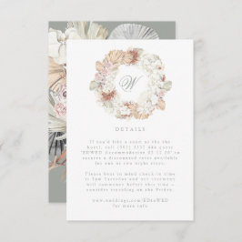 パンパリースモスセージグリーンモノグラムエレガント 出欠カード