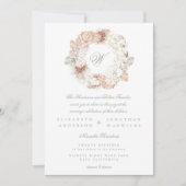 パンパリースモスセージグリーンモノグラムエレガント 招待状 (正面)