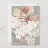 パンパリースモスセージグリーンモノグラムエレガント 招待状 (裏面)