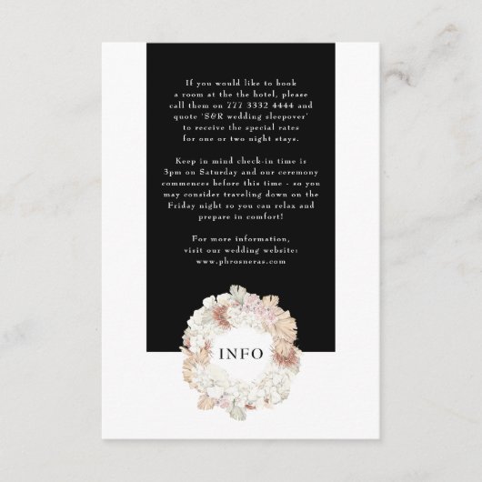 パンパリースモダンホワエレガントイトモノグラムシンプル エンクロージャーカード (正面)