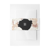 パンパリースモダンホワエレガントイトモノグラムシンプル 招待状ベリーバンド (正面例)