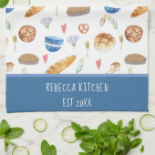 パンパーソナライズされたとベーカリーの水の色パターン キッチンタオル (折り畳み)