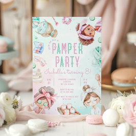 パンパーパーティーガールズグラムサロンバースデーパーティー 招待状