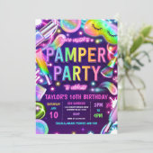 パンパーパーティーグローネオンスパメイクアップバースデーパーティー 招待状 (スタンド正面)