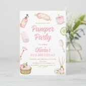 パンパーパーティー、グラマーパーティー、女子スパパーティー 誕生日 招待状 (スタンド正面)