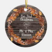 パンパ素朴スの初めてのクリスマスさん|ミセス・フォト・Ce セラミックオーナメント (正面)