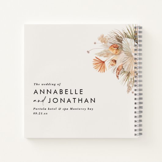 パンパ素朴スの草のフローラ結婚の数 ノートブック (裏面)