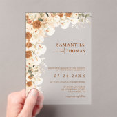 パンパ素朴ス&ユーカリ結婚ス アクリル招待状 (インサイチュ (ポータブル))
