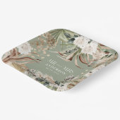 パンパ結婚ス・ユーカリ・ボホモダンパーティー ペーパープレート (傾斜あり)