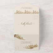 パンパ自然スグラスボヘミアン結婚ズ オールインワン招待状 (外側)