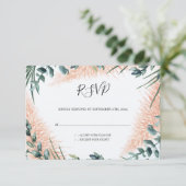 パンパ葉スの葉の水色結婚の 出欠カード (スタンド正面)