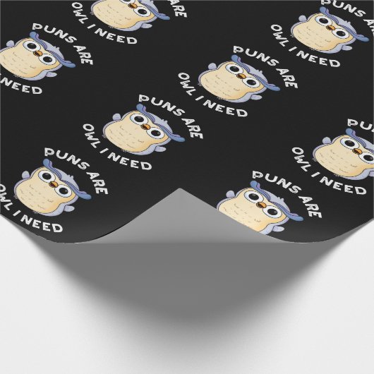 パンフクロウ私は動物おもしろいのプンダークBGが必要 ラッピングペーパー (角)