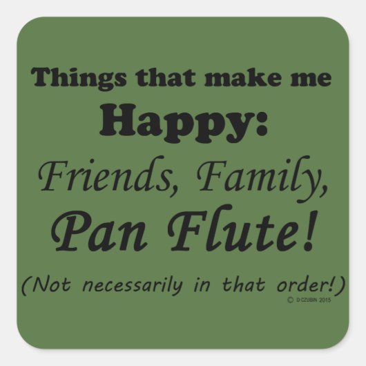 パンフルートで幸せ スクエアシール (正面)