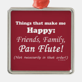 パンフルートで幸せ メタルオーナメント