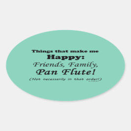 パンフルートで幸せ 楕円形シール