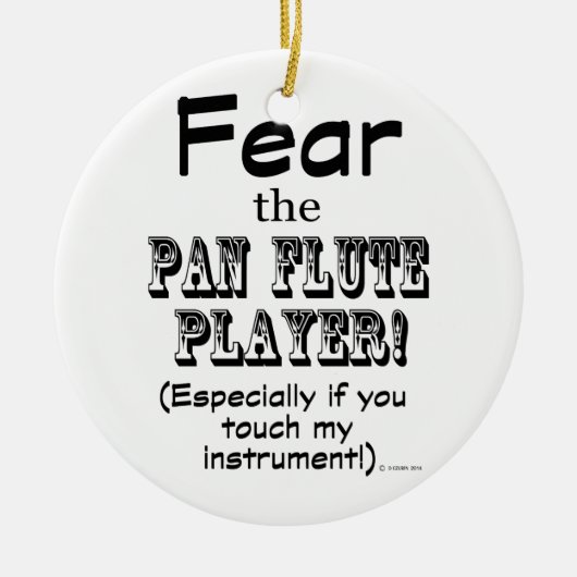 パンフルート奏者を恐れる セラミックオーナメント (正面)