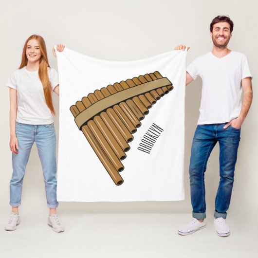 パンフルート/パンパイプの漫画イラスト フリースブランケット (インサイチュ)