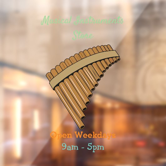 パンフルート/パンパイプアニメイラストレーション ウィンドウサイン (シート2)