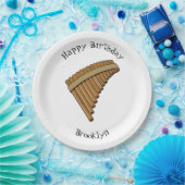 パンフルート/パンパイプアニメイラストレーション ペーパープレート (パーティー)