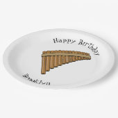 パンフルート/パンパイプアニメイラストレーション ペーパープレート (アングル)