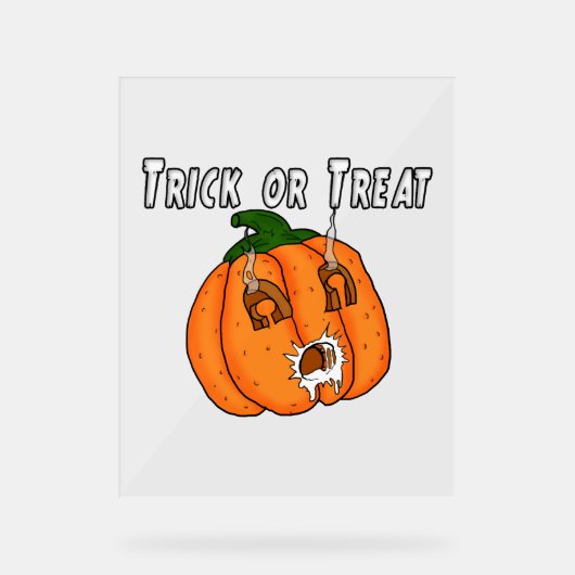 パンプキおもしろいンいけなギフトいたずらハロウィーン アクリルサイン (正面)