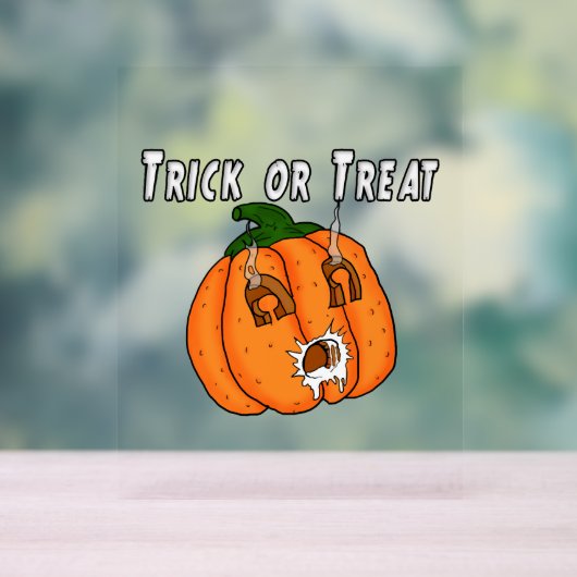 パンプキおもしろいンいけなギフトいたずらハロウィーン アクリルサイン (ニュートラル)