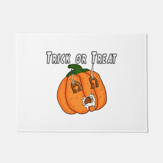 パンプキおもしろいンいけなギフトいたずらハロウィーン ドアマット (正面)