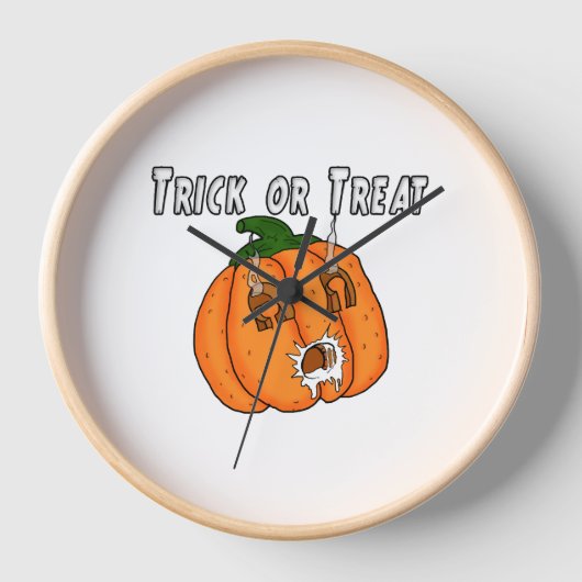 パンプキおもしろいンいけなギフトいたずらハロウィーン 壁時計 (正面)