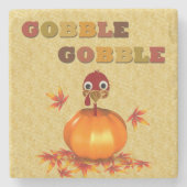パンプキおもしろいンの感謝祭のトルコ ストーンコースター (正面)