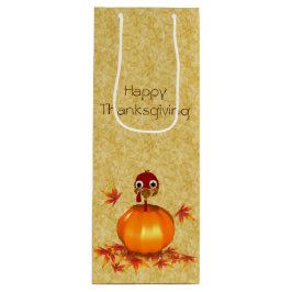 パンプキおもしろいンの感謝祭のトルコ ワインギフトバッグ