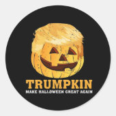 パンプキおもしろいントランプキンハロウィーン ラウンドシール (正面)