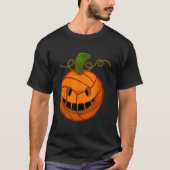 パンプキおもしろいンバレーボールハロウィンガールズ Tシャツ (正面)