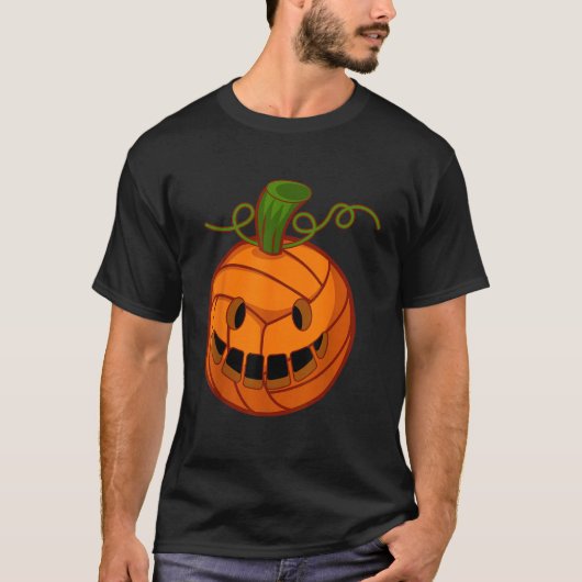 パンプキおもしろいンバレーボールハロウィンガールズ Tシャツ (正面)