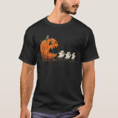 パンプキおもしろいン幽霊ハロウィーン Tシャツ (正面)