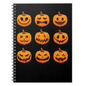 パンプキおもしろいン顔怖い幸せな悲しいパンプキン ノートブック (正面)