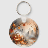 パンプキお洒落ンと幽霊のハロウィーンのシーン キーホルダー (正面)