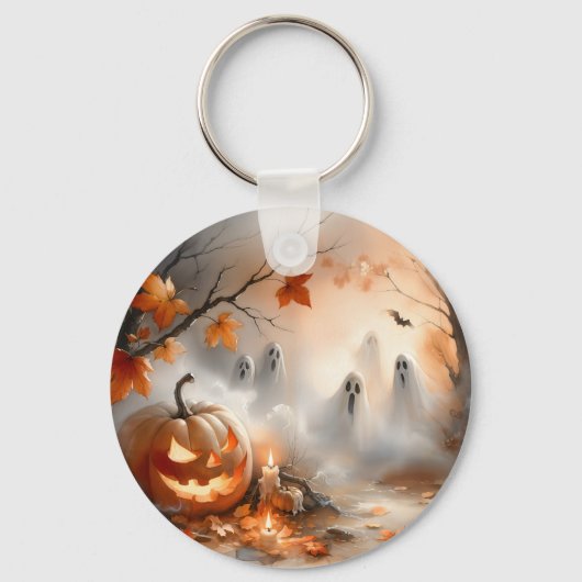 パンプキお洒落ンと幽霊のハロウィーンのシーン キーホルダー (裏面)