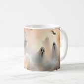 パンプキお洒落ンと幽霊のハロウィーンのシーン コーヒーマグカップ (正面右)