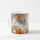 パンプキお洒落ンと幽霊のハロウィーンのシーン コーヒーマグカップ (正面左)