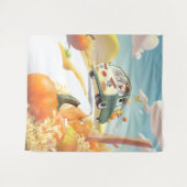 パンプキお洒落ンに乗る タペストリー (正面(横))