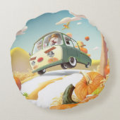 パンプキお洒落ンに乗る ラウンドクッション (裏面)