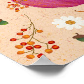 パンプキお洒落ンス紅葉ウォーターカラーアート ポスター (角)