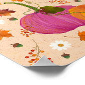 パンプキお洒落ンス紅葉ウォーターカラーアート ポスター (角)