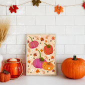 パンプキお洒落ンス紅葉ウォーターカラーアート ポスター