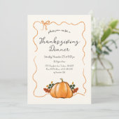 パンプキお洒落ン手書き感謝祭ディナー 招待状 (スタンド正面)