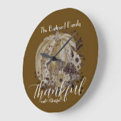 パンプキお洒落ン秋のフローラ感謝 ラージ壁時計 (傾斜)