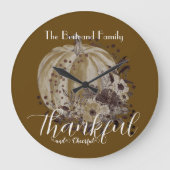 パンプキお洒落ン秋のフローラ感謝 ラージ壁時計 (正面)