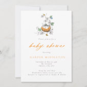 パンプキお洒落ン&秋ストライプベビーシャワー 招待状 (正面)